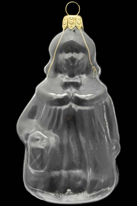 Стеклянная елочная игрушка Заготовка Девочка с фонарем 11 см 161521700